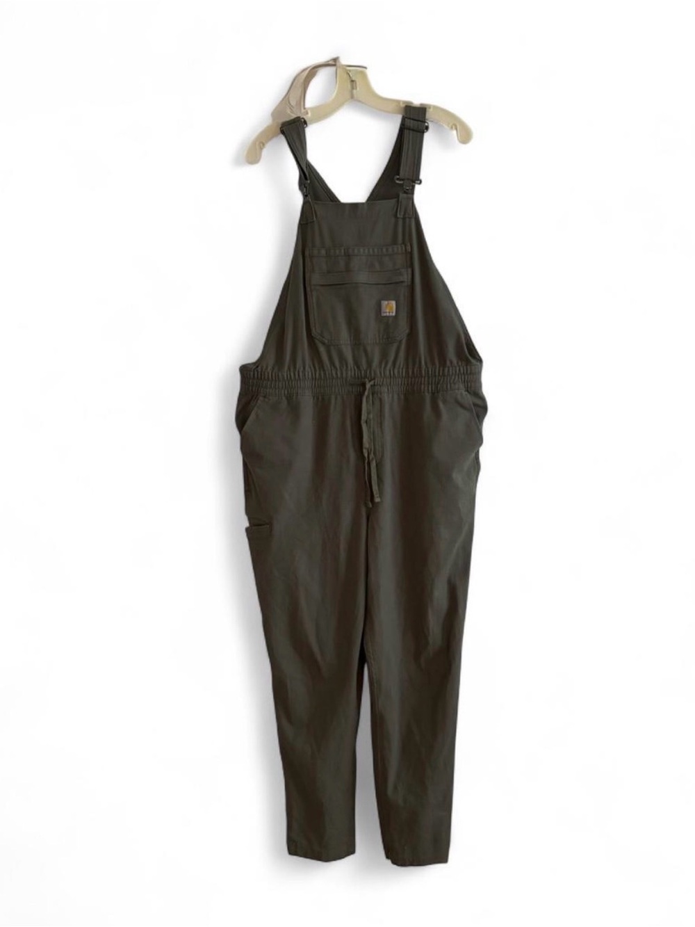 Carhartt relaxed fit overalls in olive green, size L Very Good Condition